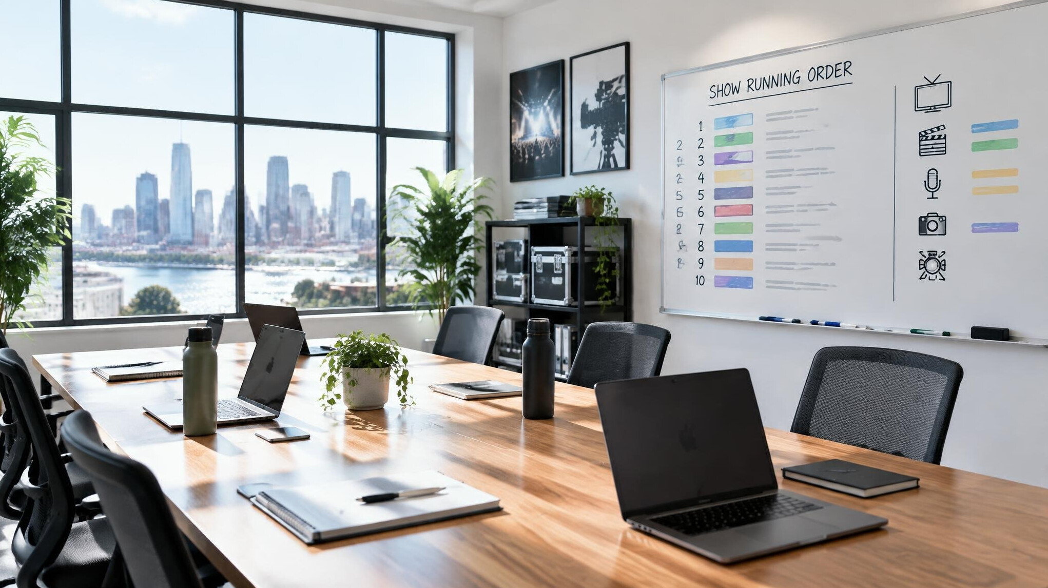 Bright modern office meeting space
