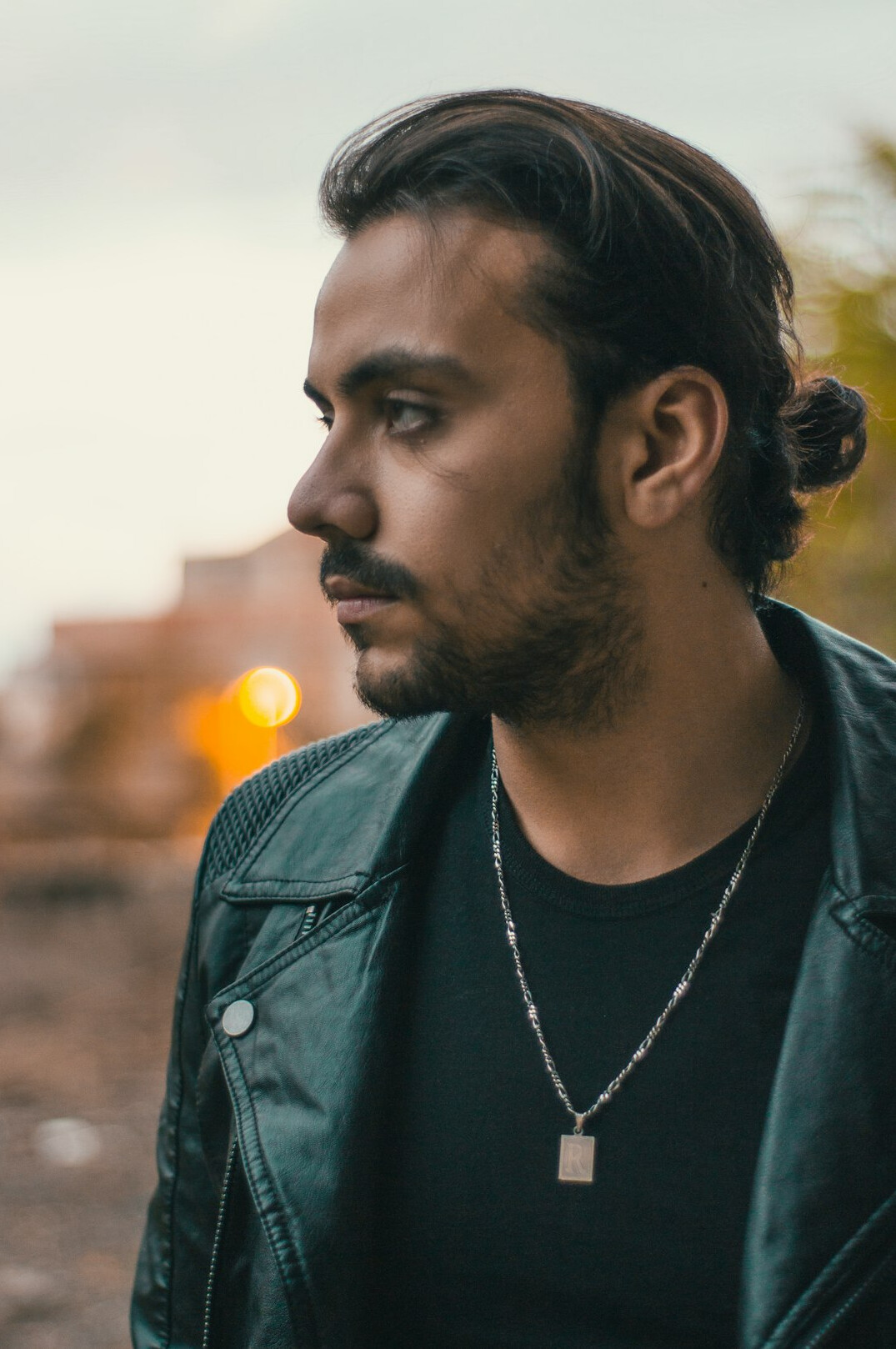 Portrait of a bearded man outdoors